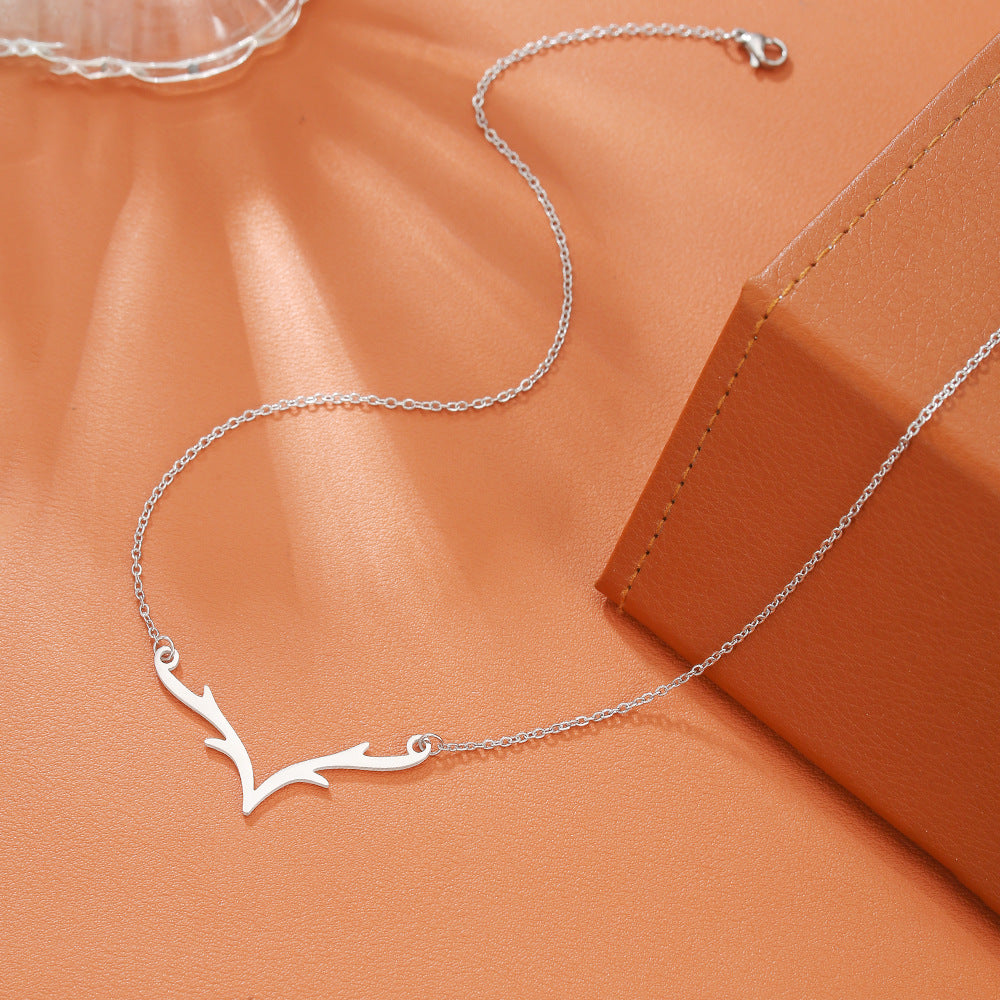 Steel Cross Love Couple Sweater Clavicle Necklace