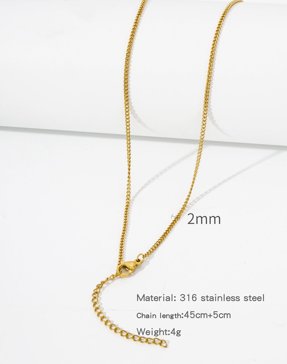 Steel Vacuum Vapor Plating Golden Chain O-shaped Hemp Flowers Necklaces