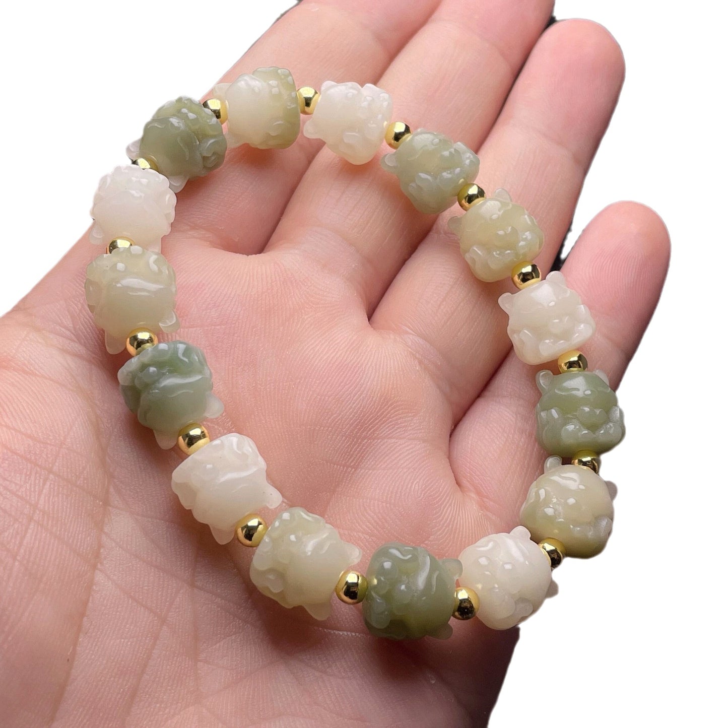 Women's & Men's Jade Bodhi Root Single Circle Prayer Beads Pliable Temperament Crafts Bracelets