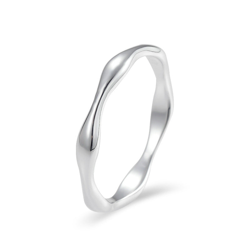 Solid Closed Sterling Sier Female Korean Fashion Niche Rings