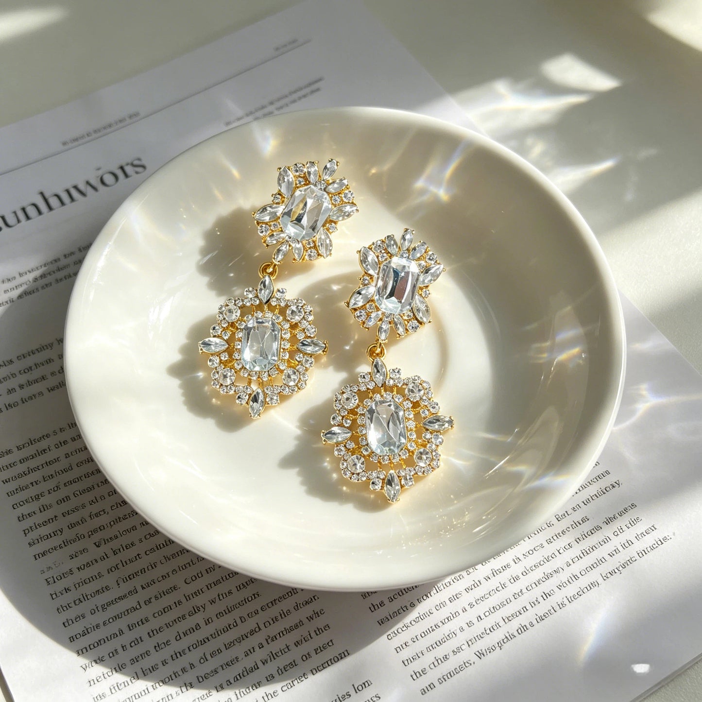 Women's Vintage Court Crystal Light Luxury High Sense Niche Earrings