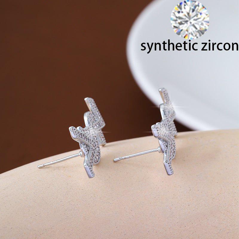 Women's Micro Inlaid Zircon Super Flash Alphabet Letter Fashionable Rings