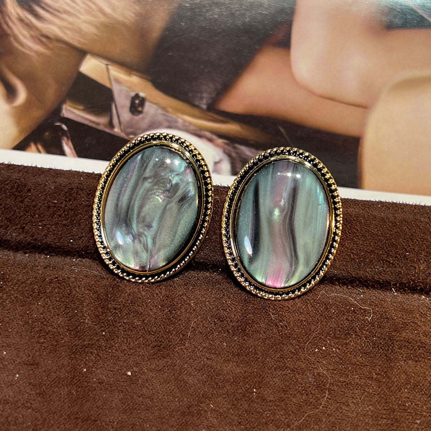 Women's Abalone Shell Series Gold Plated Environmental Protection Fashion French High-grade Earrings
