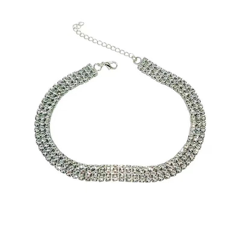 Women's Popular Rhinestone Collar Simple Graceful Sparkling Full Necklaces