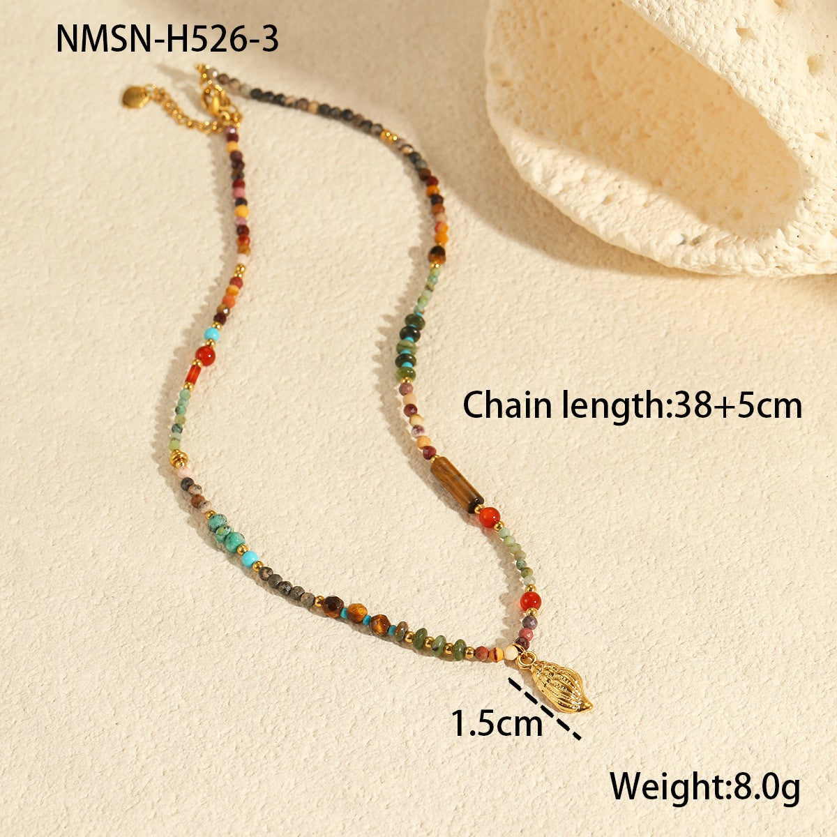 Women's Color Beads Stringed Starfish Suit Summer Necklaces