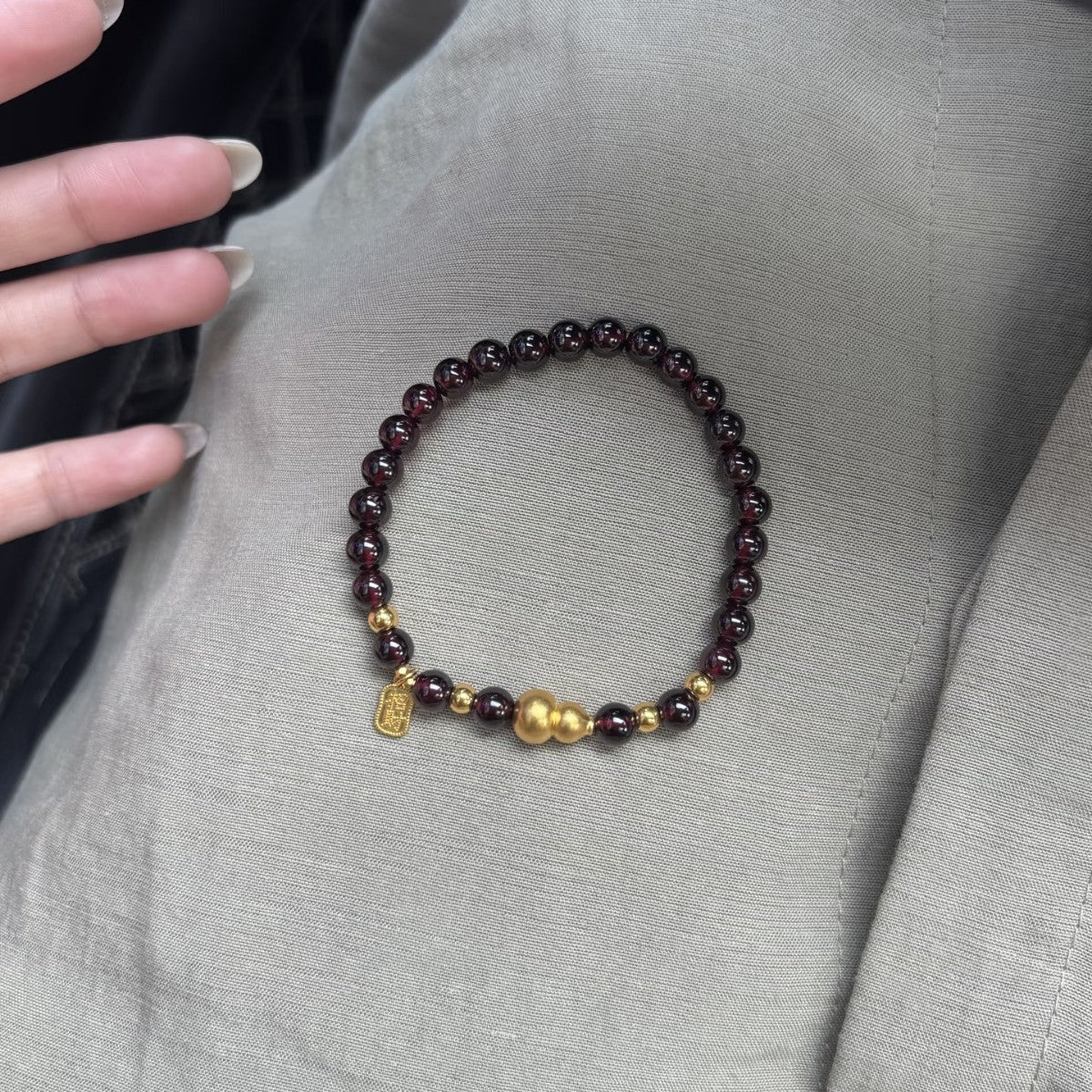 Red Female Light Luxury Minority Design Life Lucky Beads Single Bracelet