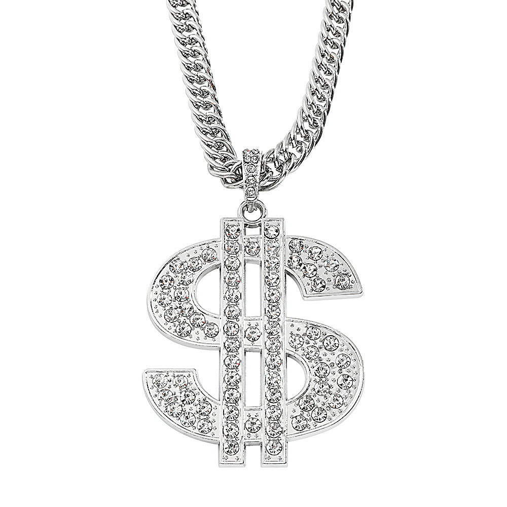 Fashion Trend Rotating Dollar Hipster Rotatable Necklace