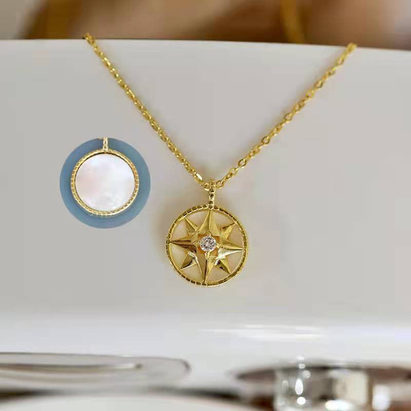 Awn Star Lucky Compass Female White Shell Necklaces