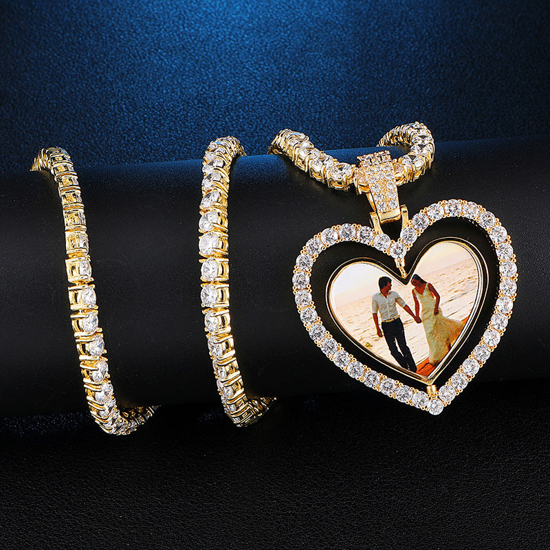 Stylish Trendy Ornament Love Frame Replaceable Pendants