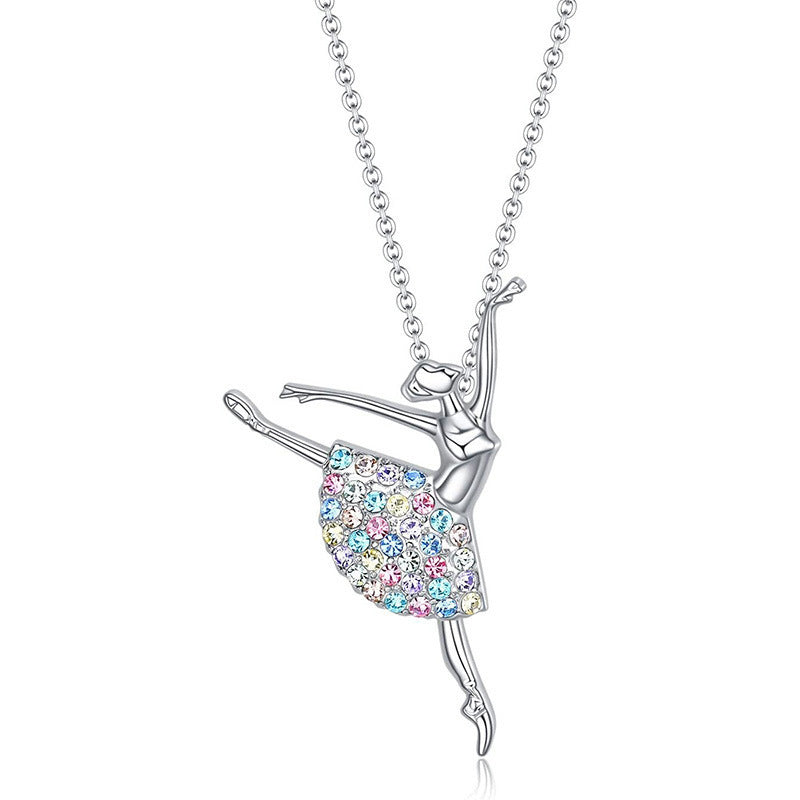 Colorful Diamond Dancing Modeling Ballet Shining Necklaces