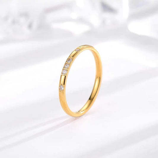 Women's Diamond For Design High-grade Titanium Steel Ring
