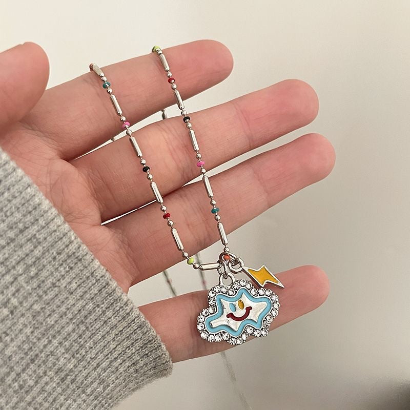 Beads Female Style Milk Cool Cute Wild Color Dopamine Clavicle Necklace