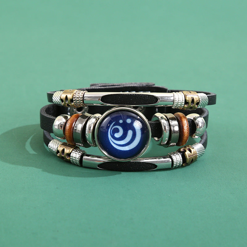 Men's Korean Element Luminous Fashion Alloy Snap Button Bracelet