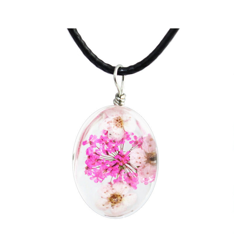 Spot Starry Glass Ball Time Stone Small Fresh Clavicle Chain Necklace