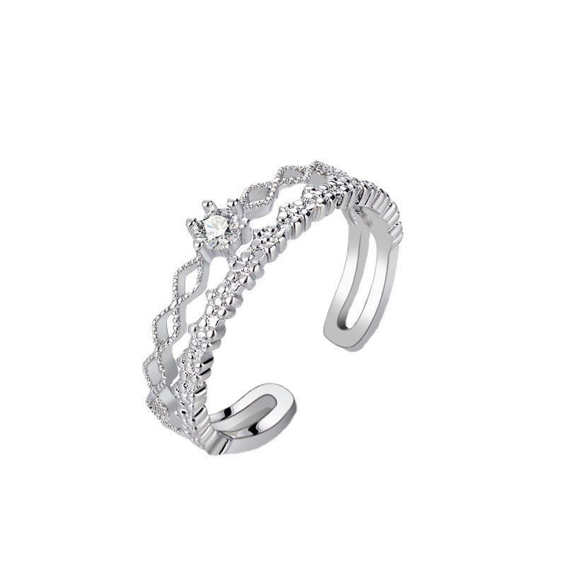 Women's Fashion Korean Fresh Single Diamond Lace Ring