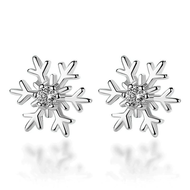 Zircon Sier Needle Love Moissanite Simulation Geometric Earrings