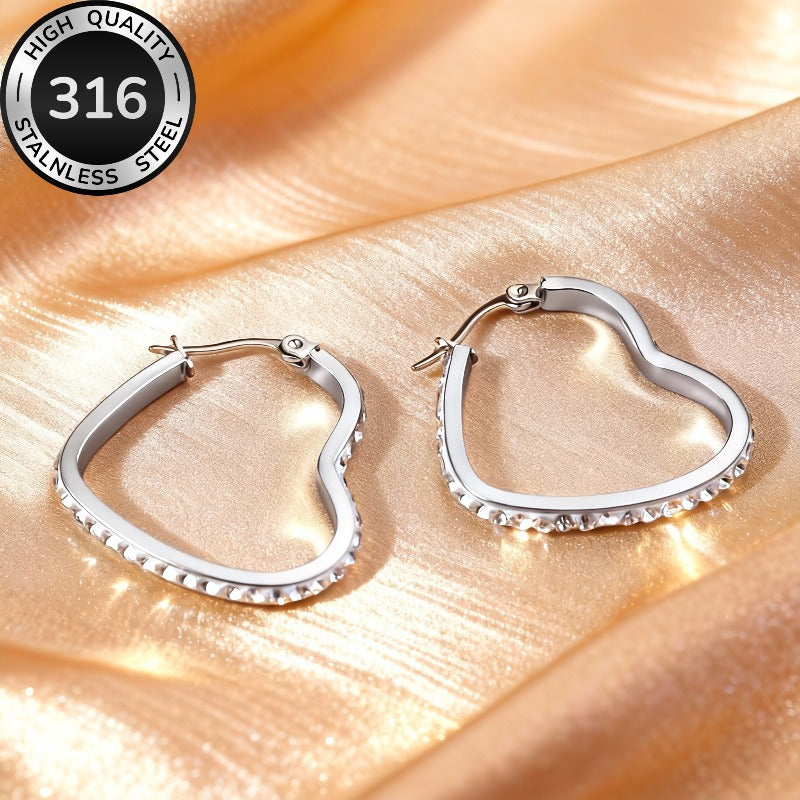 Love Heart Special Interest Light Luxury Personalized Ear Fashion Trendy Earrings