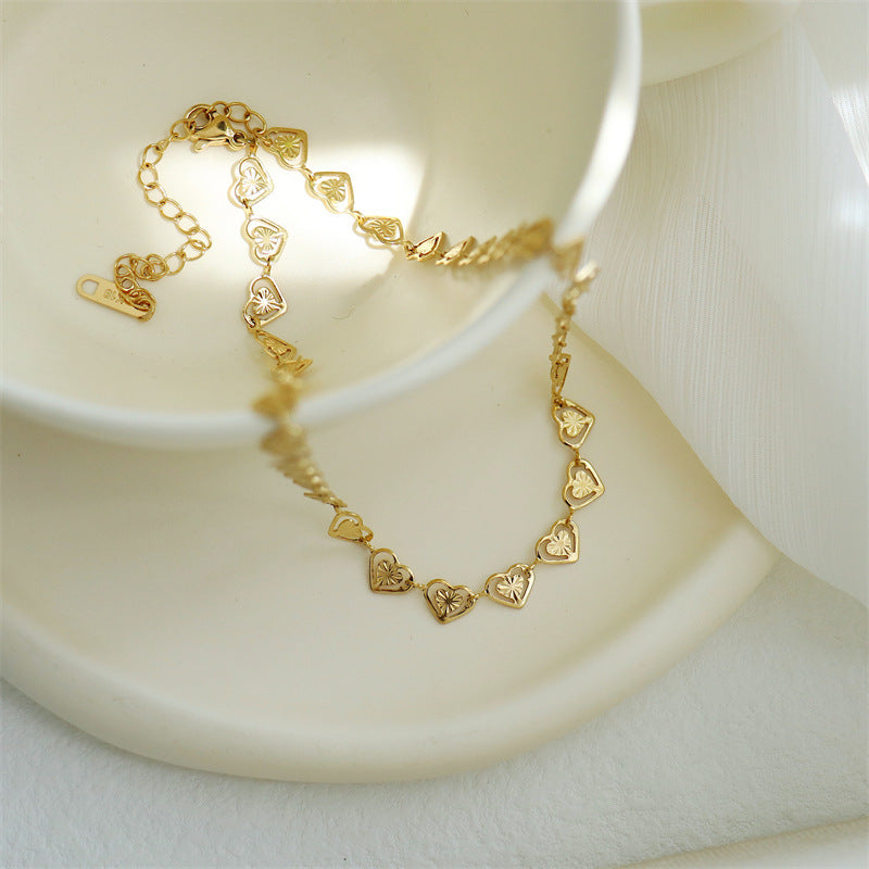 Heart Shape Handmade Chain Clavicle Live Necklaces