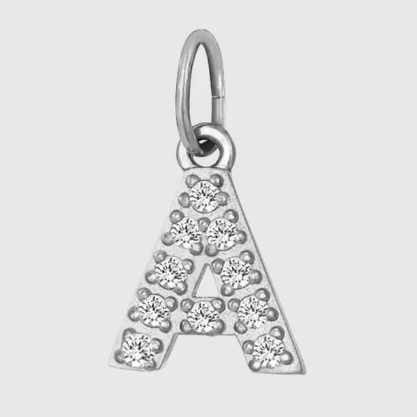 Letter Double Titanium Steel Rhinestone Zircon Earrings