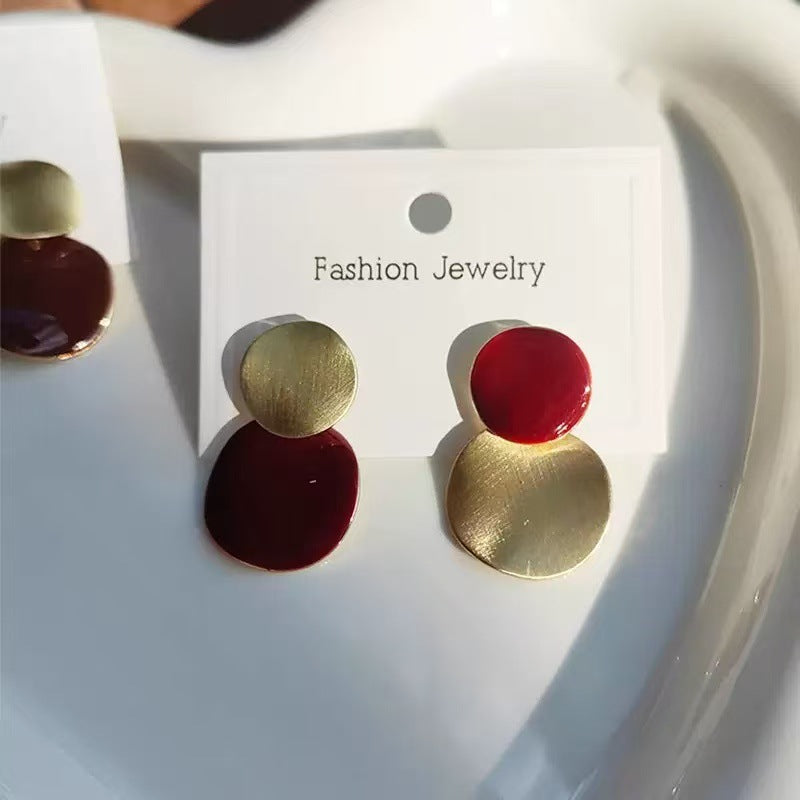 Red Unique Design Fashionable Light Luxury Premium Stud Earrings