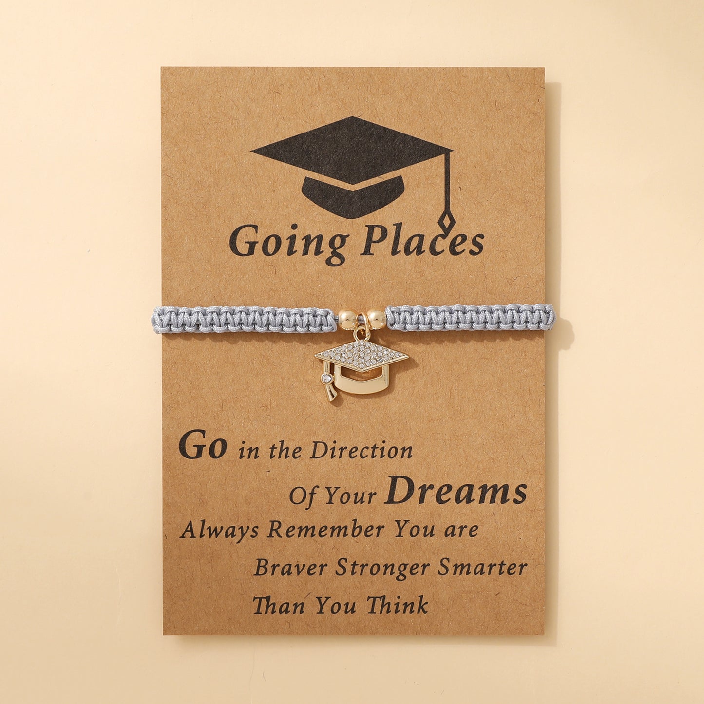 Doctorial Hat Woven Design Sense Graduation Blessing Card Carrying Bracelets