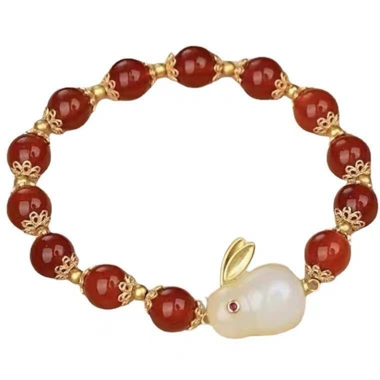 Women's Jade Rabbit Blessing Card For Design Good-looking Girlfriends Bracelets