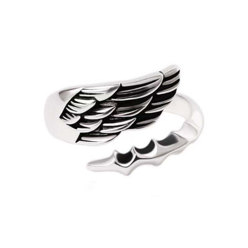 Angels Demons Wings Niche Vintage Open Rings