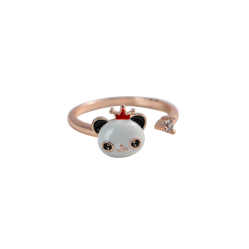 Panda Spinning Creative Opening Adjustable Index Finger Ring