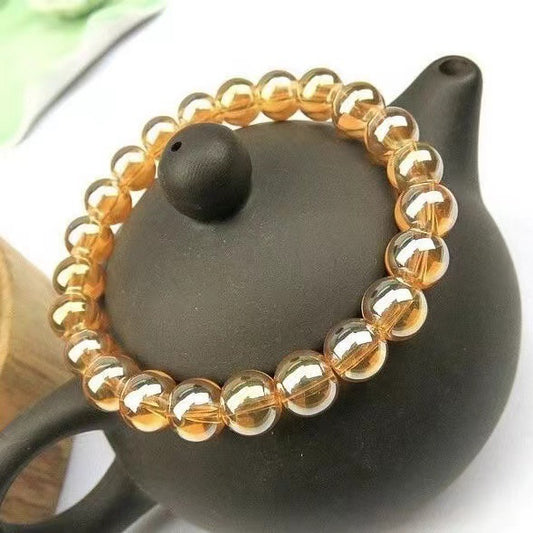 Women's Champagne Buddha Beads Basic Versatile Style Bracelet