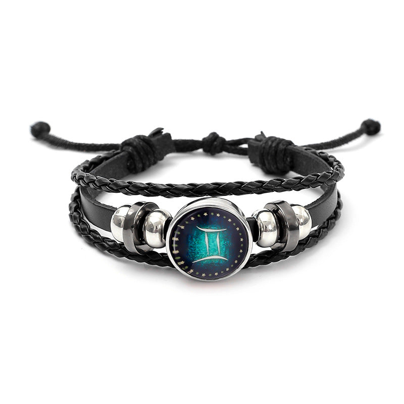 Men's Fashion Twee Constellation Luminous Woven Personality Bracelets