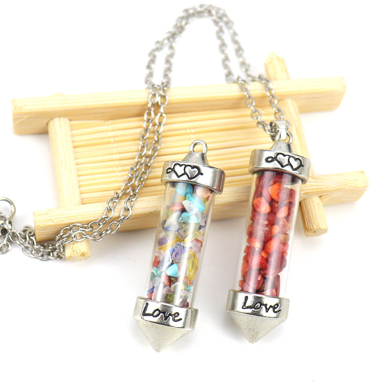 Colorful Gravel Ing Bottle Cone Love Necklaces