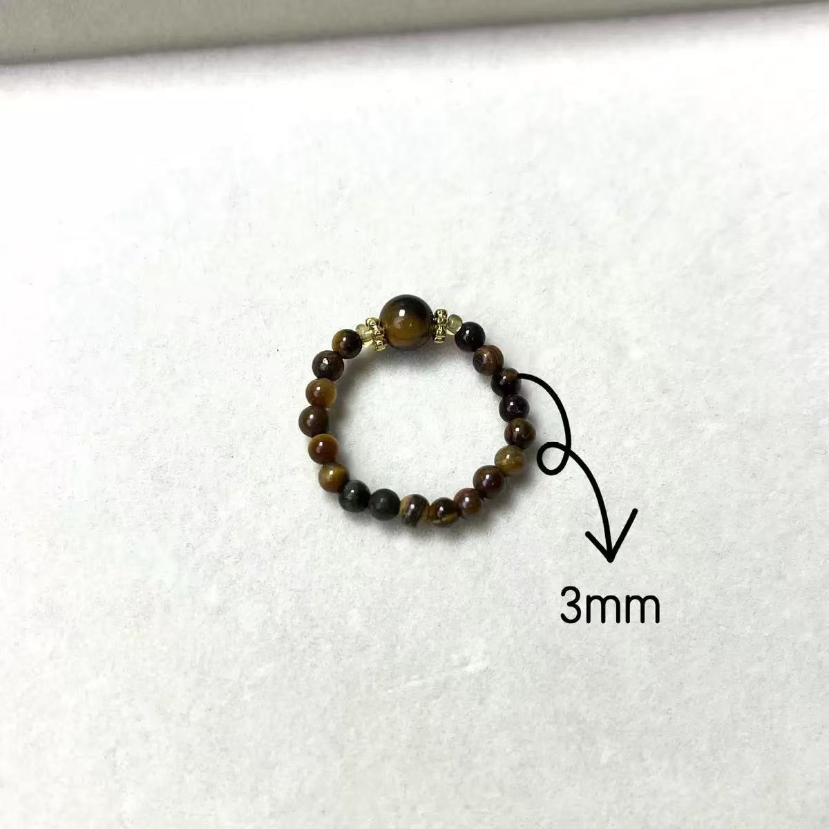 Style Vintage Turquoise Agate Bead Design Light Luxury Pearl Tiger Rings