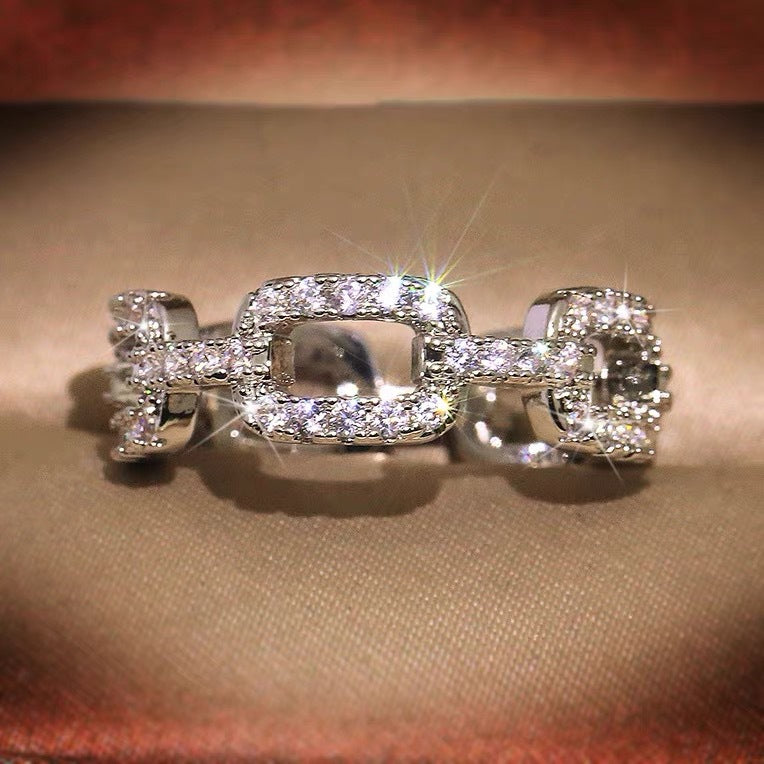 Women's Inlaid Zircon Wheel Full Diamond Chain Bracelet