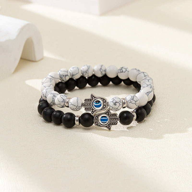 Women's & Men's Evil Eye Design Stone Suit Love Bracelets