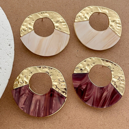 Women's Stitching Round For Niche Design High-key Dignified Ear Earrings