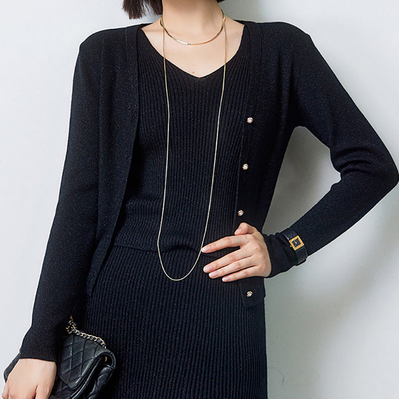 Titanium Steel Gold Plated Long Twin Sweater Chain Snake Necklace