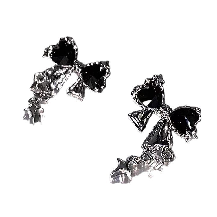 Women's Star Bright Bow Zircon For Niche Design Earrings