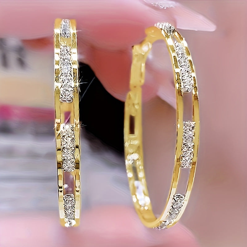 Women's Personalized Rhinestone Large Hoop Fashion Temperamental Fashionmonger Earrings