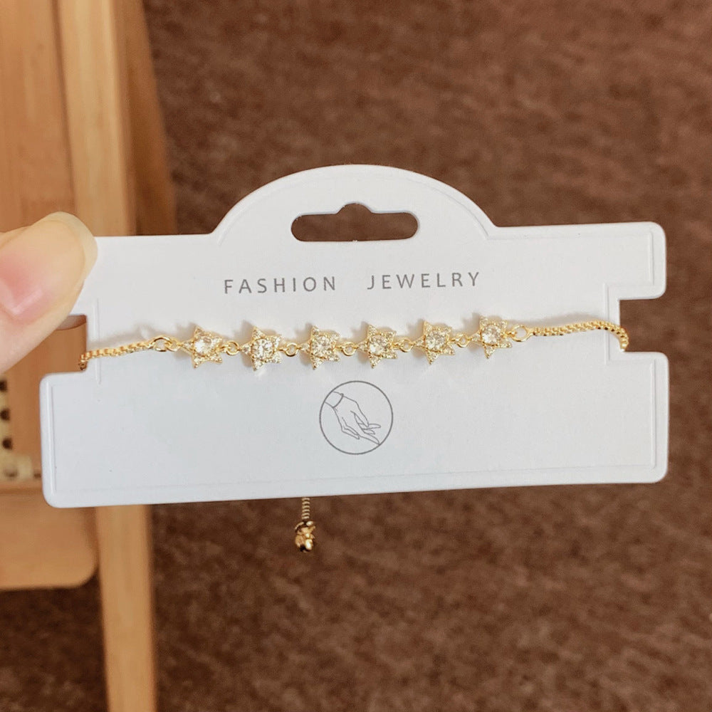 Women's Inlay Fritillary Four-leaf Flower Pull-out Light Luxury High-grade Bracelets