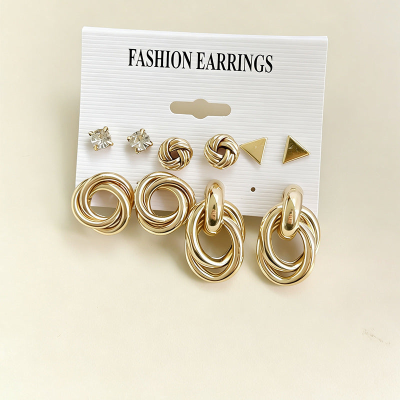 Style Fashion Personalized Metal Twist Geometric Earrings