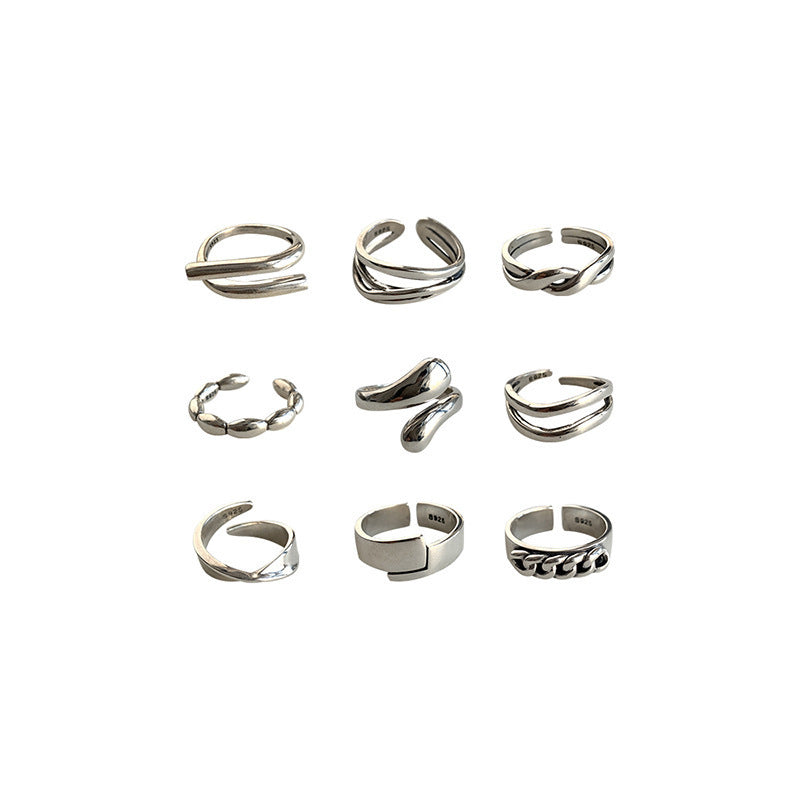 Retro Combined Set Female Light Luxury Minority Design Rings