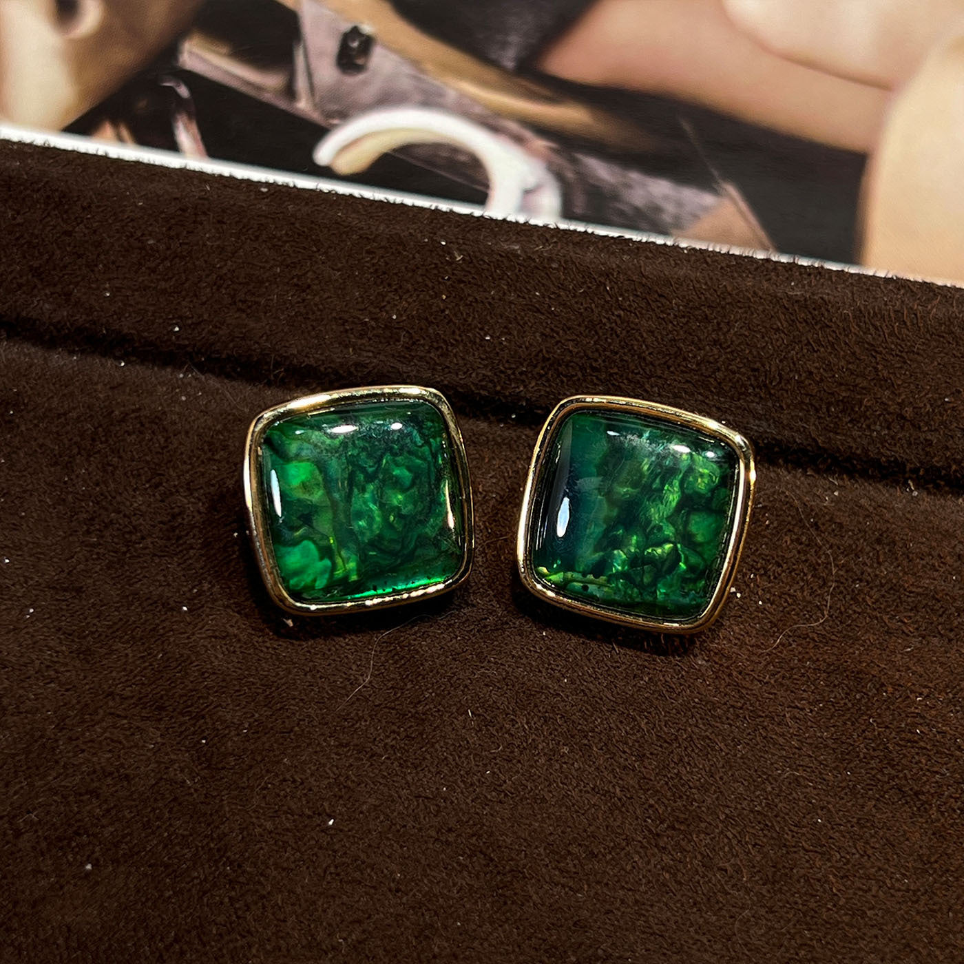 Women's Abalone Shell Series Gold Plated Environmental Protection Fashion French High-grade Earrings