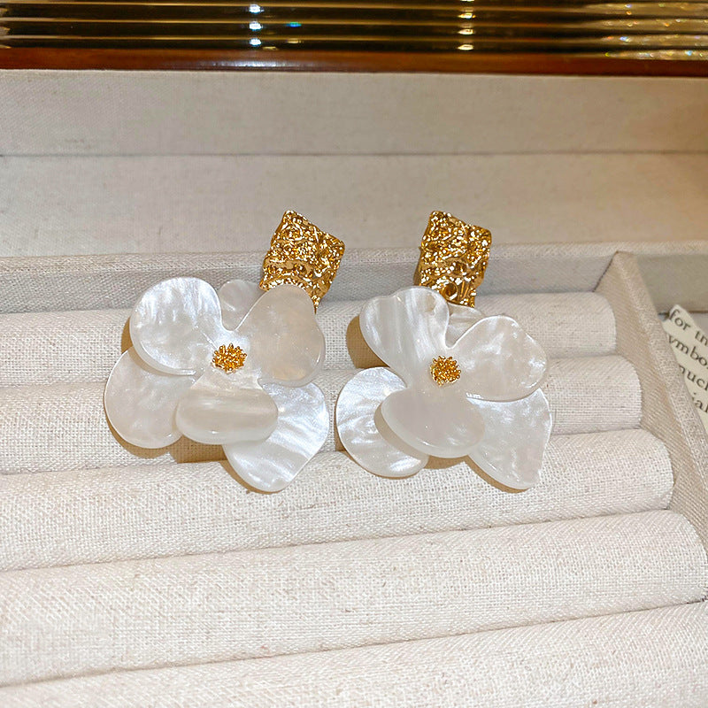 Geometric Pleated Acrylic Flower Fresh Stylish Temperamental Rings