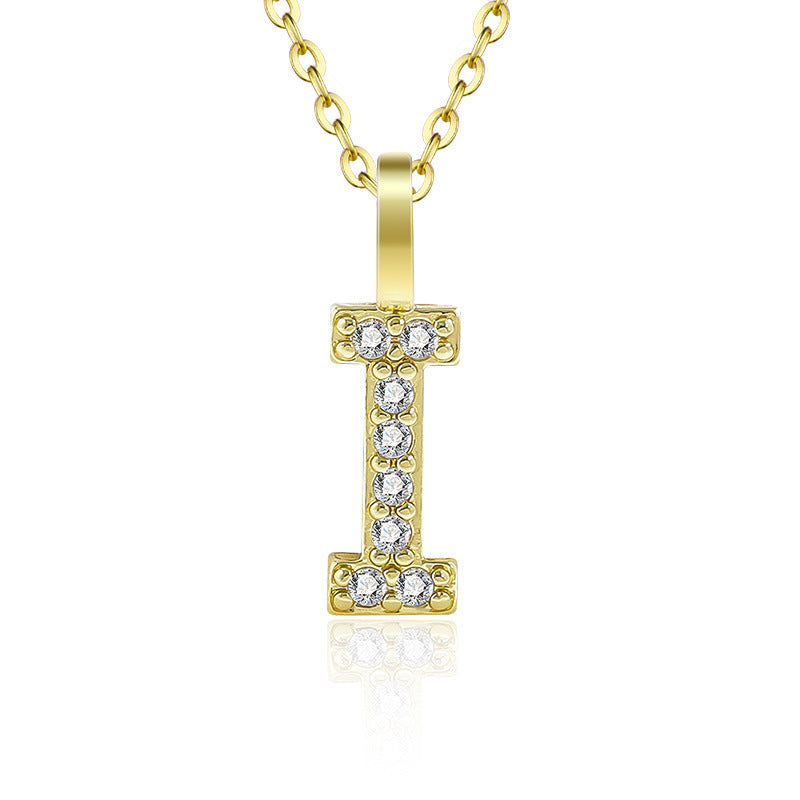 Diamond Inlaid Zircon English Letter Female Pendants