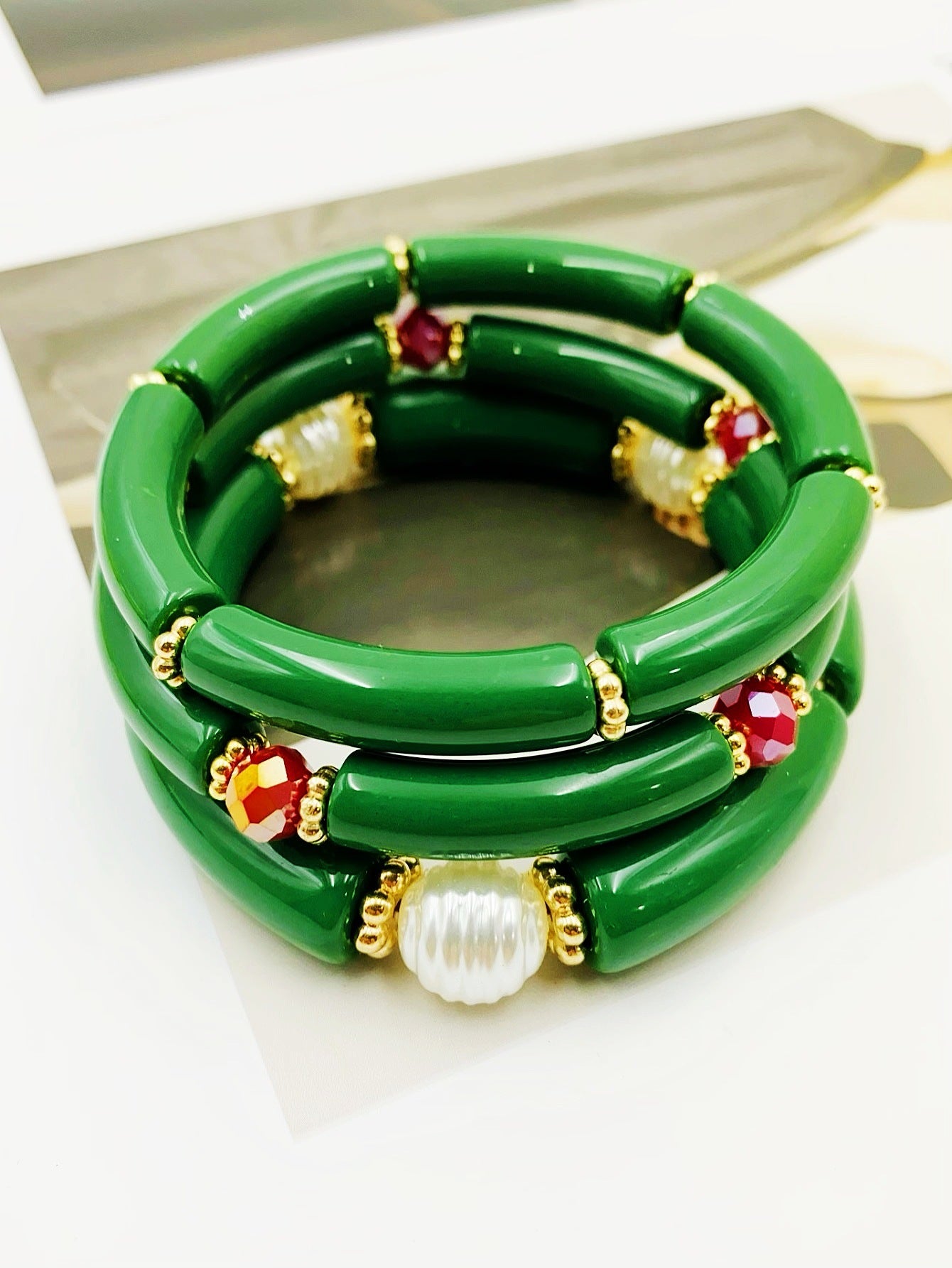 Fashion Simple Acrylic Beaded Ladies Elbow Bracelets