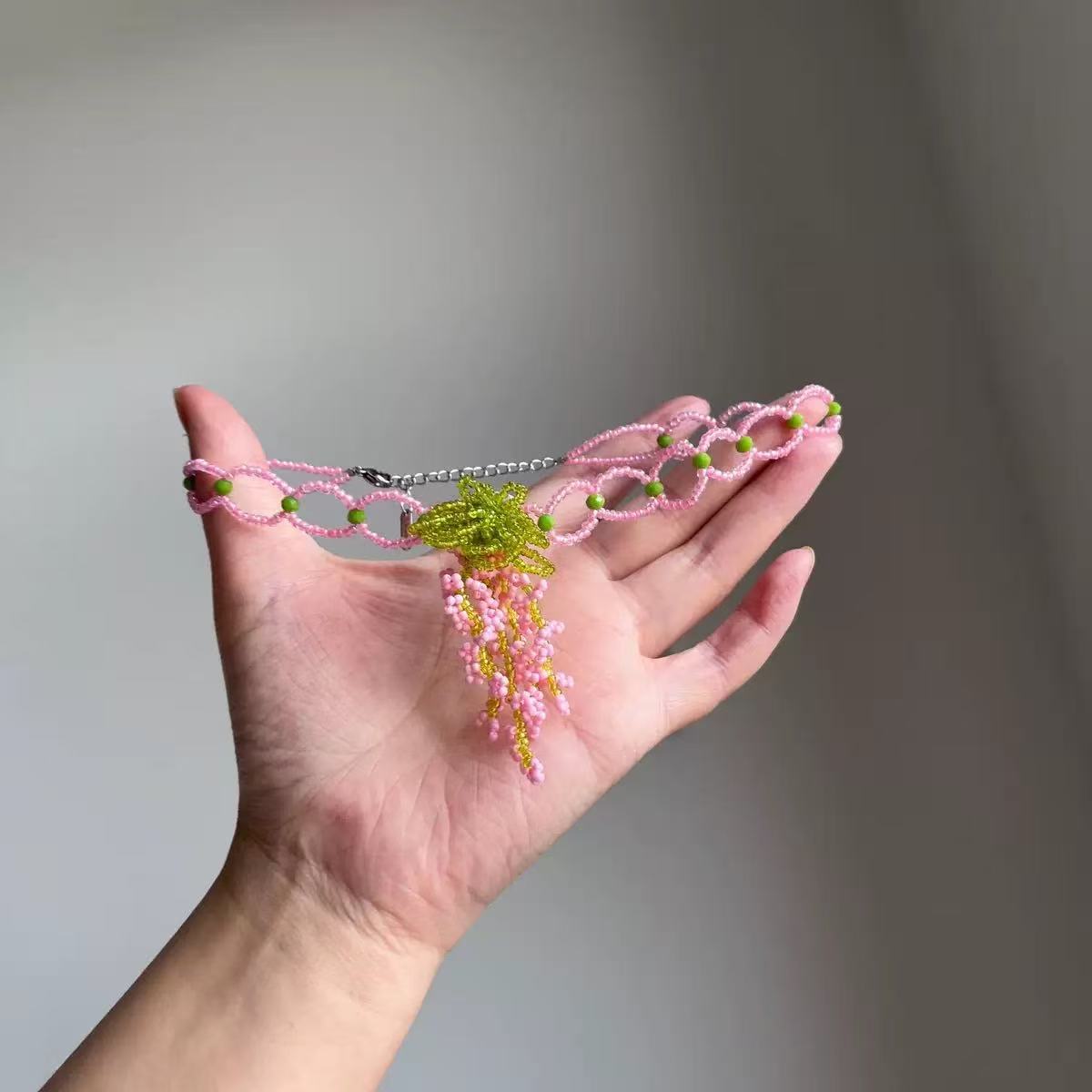 Ceramic Apple Braid Rope Beaded Female Niche Necklaces
