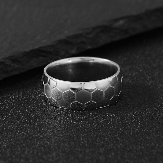 Stainless Steel Ornament Simple Football World Rings