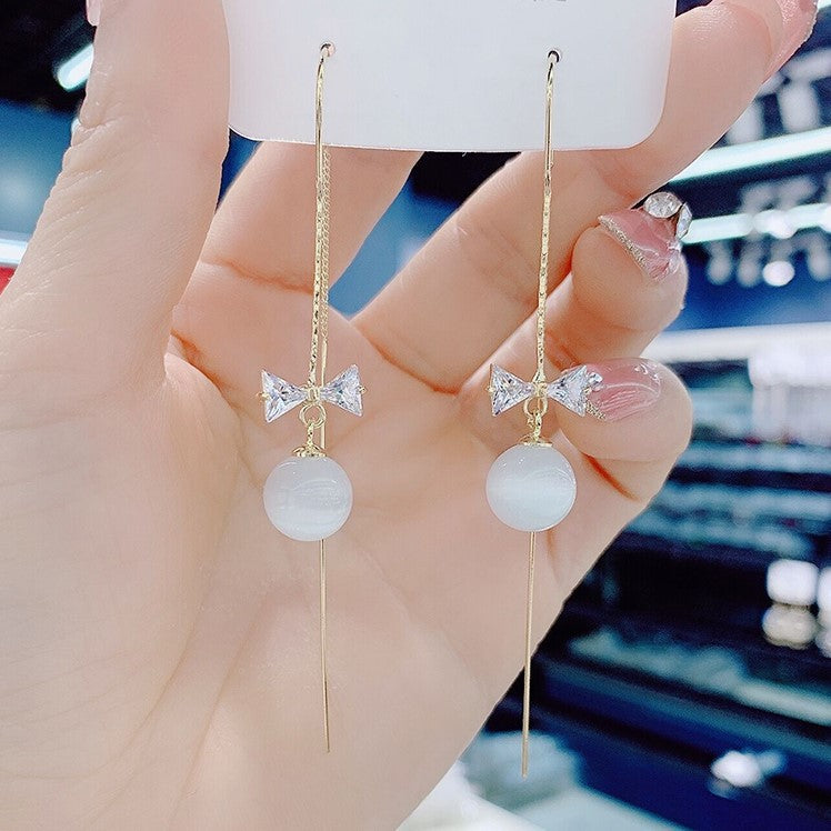 Opal Beads Long Gentle Fairy Lady Retro Ear Line