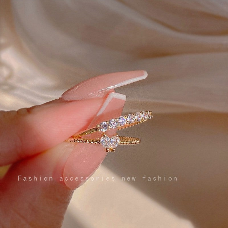 Female Niche Design Combination Sweet Cool Simple Ring