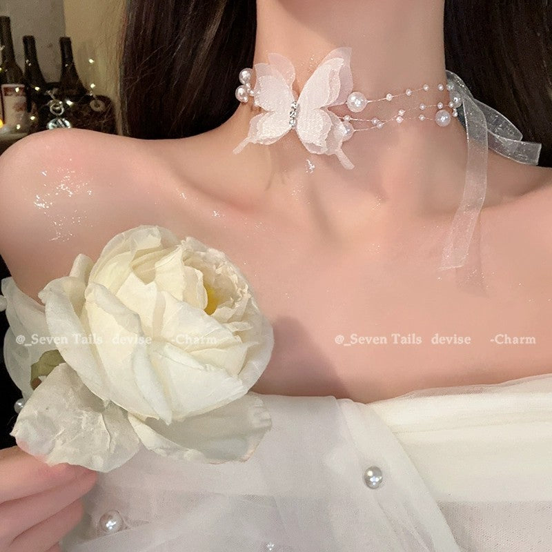 Women's Fairy Butterfly Pearl For Light Luxury Minority High-grade Necklace